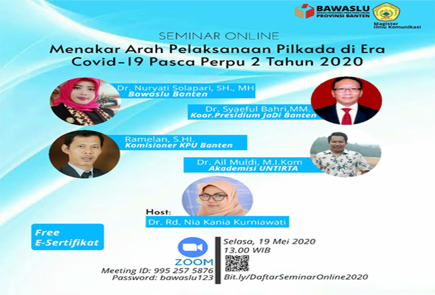 Seminar Online Menakar Arah Pelaksanaan Pilkada di Era Covid 19 Pasca Perpu 2 Tahun 2020